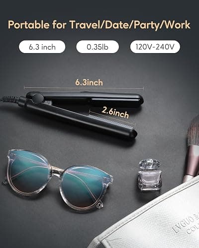 Wavytalk Mini Flat Iron 0.7 Inch Ceramic Mini Hair Straightener, Small Flat Irons for Short Hair, Curls Bangs, Dual Voltage for Travel thumbnail 2