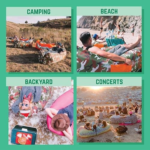 Chillbo Shwaggins Inflatable Couch – Cool Inflatable Chair Easy Setup is Ideal for Hiking Gear, Beach Chair and Music Festivals or Dad Gifts thumbnail 3
