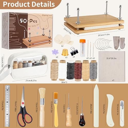 pamctry 50 Pcs Book Binding Kits for Beginners - Complete DIY Kit with Tools & Instructions, 11.6 x 7.8 Inches thumbnail 2