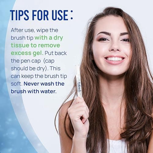 VieBeauti Teeth Whitening Pen Gel: 30+ Uses - Teeth whitening Gel with Professional Formulation and Ingredients, No Sensitivity, Travel-Friendly, Beautiful White Smile Mint thumbnail 6