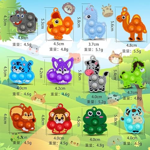Animal Party Favors for Kids Fidget Toys Bulk Mini Pop Keychain,Stress Relief Sensory Toys,Goodie Bags Stuffer,Classroom Prizes,Birthday Gifts for Boys & Girls,24 Pcs thumbnail 3