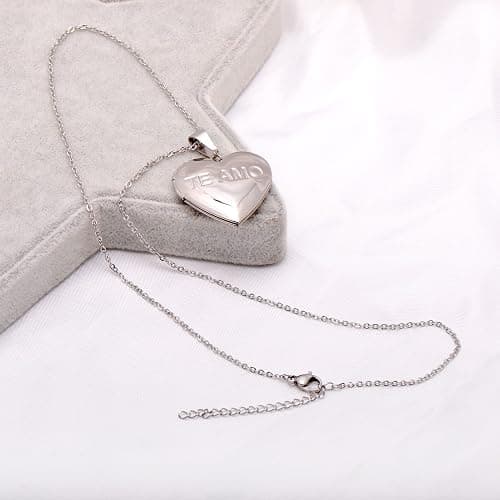 Paialco Stainless Steel Heart Shaped Locket Pendant Necklace for Women thumbnail 4
