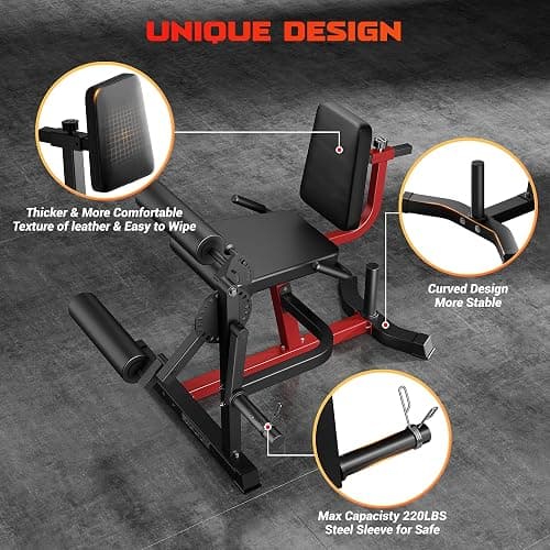 GOIMU Leg Extension and Curl Machine, 4 in 1 Lower Body Workout Machine， Adjustable Leg Curl Machine with Plate Loaded, Leg Extension Machine with Exercise Bench, Home Gym Weight Machine thumbnail 4