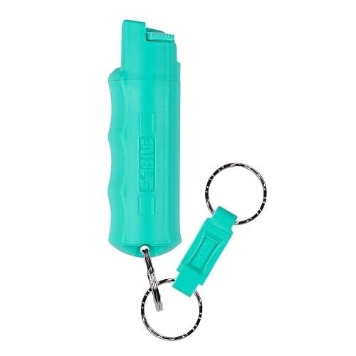 SABRE Pepper Spray, Quick Release Keychain for Easy Carry and Fast Access, Finger Grip for Faster Aim, 3X Longer Spray Time - Up to 10 Seconds, Max Police Strength OC Spray, 0.54 fl oz, Secure Safety - Image 1