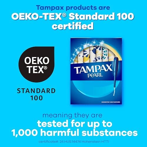 Tampax Pearl Tampons Regular Absorbency, with Leakguard Braid, Unscented, 50 Count x 2 Packs (100 Count Total) (Packaging May Vary) thumbnail 11