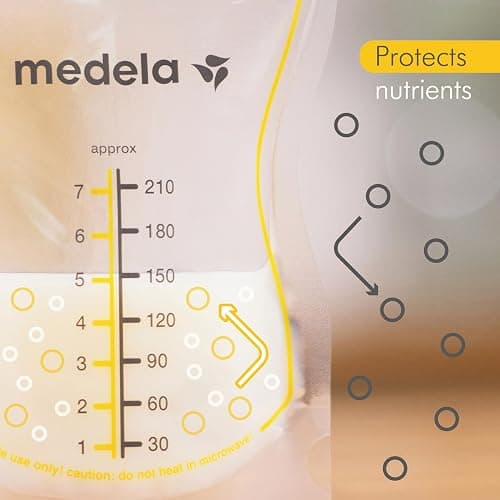 Medela Easy Pour Breastmilk Storage Bags 200 Count 7oz/210ml Disposable, Leakproof, Fast Freeze, Breast Milk Protection Recyclable & BPA Free (Pack of 6) thumbnail 4