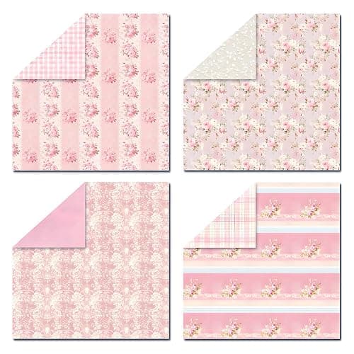 VIVIQUEN 24 Pack Pink Floral Double-Sided Paper, 12-inches Vintage Flowers Scrapbook Specialty Craft Paper Folded Flat for DIY Background Card Art Craft Making Scrapbook Photo Album Decor thumbnail 7