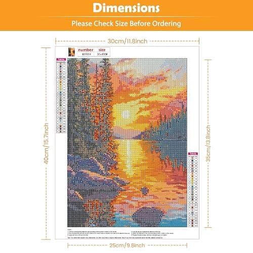KEYIFA Diamond Painting River Sunset Diamond Art Kits for Adults, 5D Round Full Drill Landscape Diamond Painting Kit for Beginner, DIY Gems Art Craft for Home Wall Decor 12x16 inch thumbnail 7