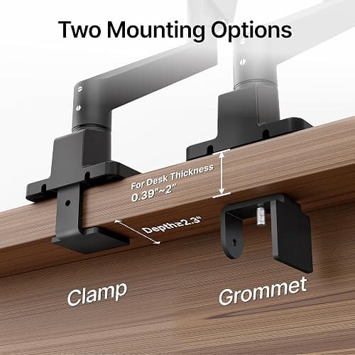 monTEK Single Monitor Arm for Max 45 Inch Ultrawide Screens Adjustable Monitor Desk Mount Holds 35 Lbs Cable Management with Clamp/Grommet Desk Mount, VESA 75/100mm thumbnail 8