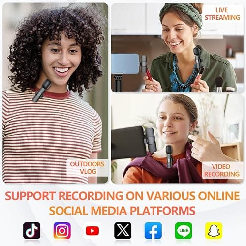 Wireless Microphone for iPhone, Android Phone, Laptop, CDMVAB 2 Pack Lavalier Microphone for Video Recording, Mini Mics with Noise Reduction for Podcast YouTube TikTok Vlog thumbnail 7