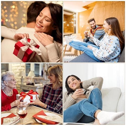Candcamp 6 Pairs Slipper Fluffy Socks for Women,Low Cut Non Slip Soft Thermal Fuzzy Bed Slippers Socks with Anti-slip Grain for House Floor Bed thumbnail 7