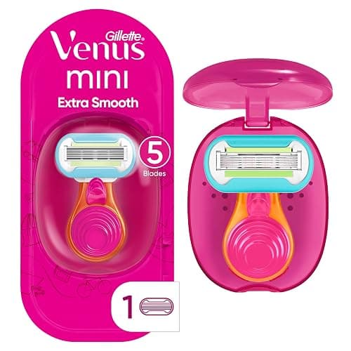 Gillette Venus Extra Smooth Travel Razor Kit for Women, Mini Handle + Refill + Case - Image 1