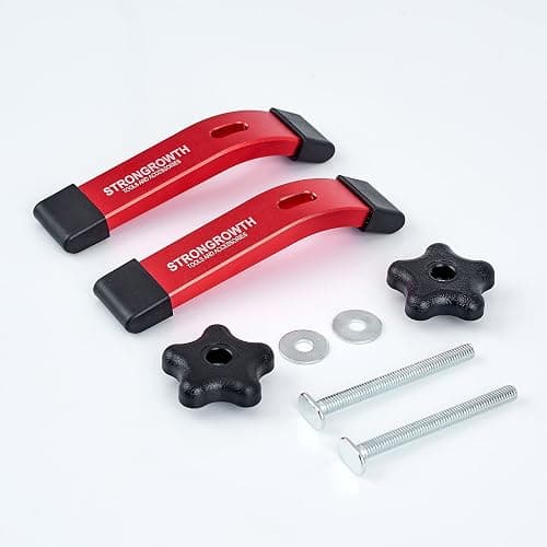 STRONGROWTH T track Hold Down Clamps - Double Cut Profile Universal T-Track Clamps, 6-3/8"L x 1-1/4"W -Woodworking and t slot clamp - Fine Sandblast Anodized - Red Color-2PK thumbnail 3