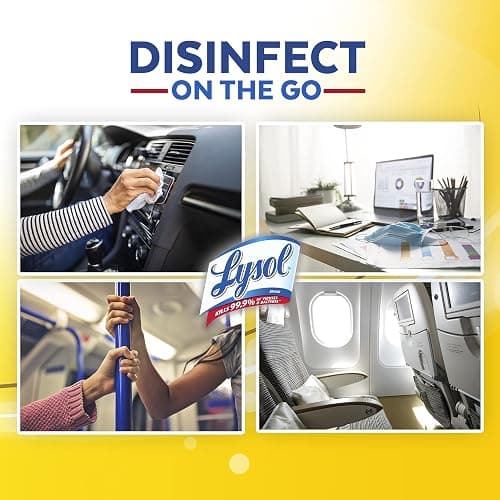 Lysol Disinfecting Wipes To-Go Pack, Lemon Scent, 15 Count (Pack of 3) thumbnail 4