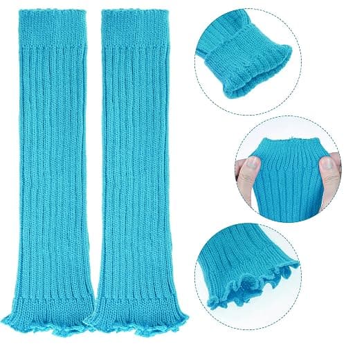 Miayon Leg Warmers Fishnet Gloves Fingerless Set Knit Long Socks for Women Girls 80s 90s Party Accessories Halloween thumbnail 4