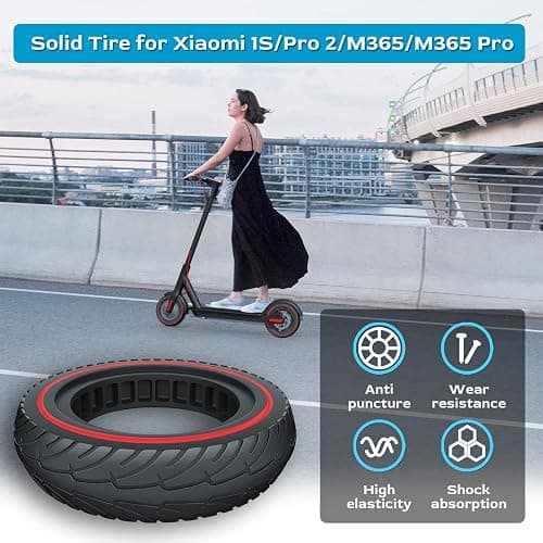 OUXI Xiaomi Tyre, Electric Scooter Tyre Solid 8.5 Inch Puncture Proof Explosion Proof Rubber Tubeless Wheel Front/Rear for Xiaomi Mijia M365 Pro, Gotrax gxl/XR/V2-2PCS thumbnail 2