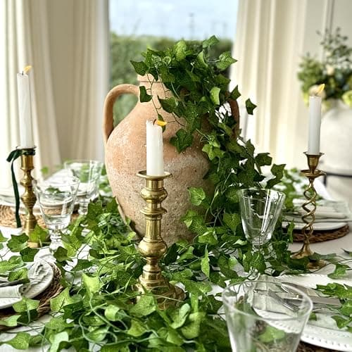 CQURE 12 Pack 84Ft Artificial Ivy Garland, Fake Vines UV Resistant Greenery Leaves Fake Plants Hanging Aesthetic Vines for Home Bedroom Party Garden Wall Room Decor thumbnail 6