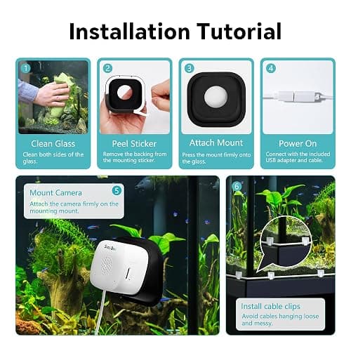 3MP 2K AI Reptile Aquarium Camera, Close-Focus Lens for Fish Tank Terrarium | Angle Magnetic Mount, Dual-Band Wi-Fi 2.4 GHz/5 GHz, 24/7 Recording, Anti-Glare and No Reflection, for Lizards and Snakes thumbnail 7
