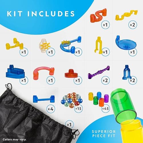 NATIONAL GEOGRAPHIC Glowing Marble Run – Construction Set with 15 Glow in The Dark Glass Marbles & Storage Bag, STEM Gifts for Boys and Girls, Building Project Toy (Amazon Exclusive) - Glowing Small thumbnail 3