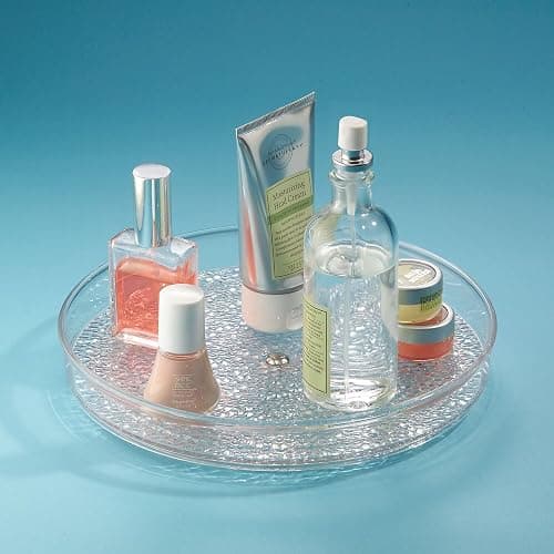 iDesign The Rain Collection Lazy Susan Turntable Organizer, 9" x 9" x 1.5", Clear thumbnail 6