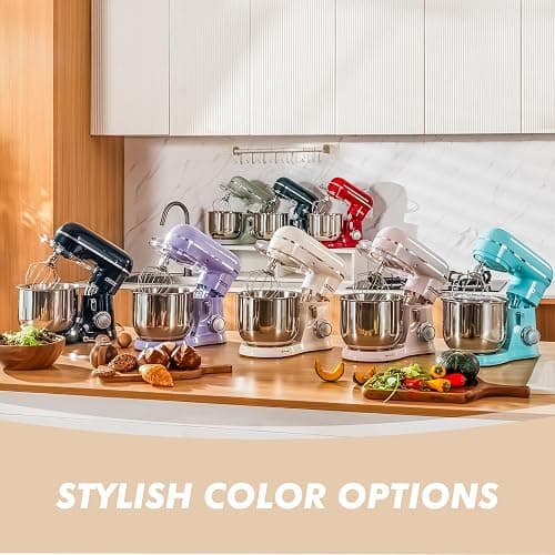 Kitchen in the Box Stand Mixer, 3.5 QT Small Kitchen Electric Stand Mixers, 10-Speed Portable Lightweight Dough Mixer for Daily Use with Egg Whisk, Dough Hook, Beater (Cream White) thumbnail 7