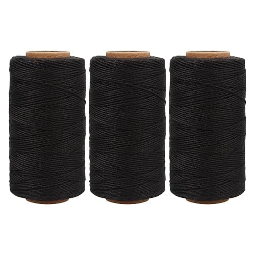 Lusecarl Needle and Thread for Hair Extensions 3 Rolls Hair Weave Sewing Threads with 10 Pcs C J I Shape Curved Upholstery Needles for Hand Sewing, Hair Extensions, Making Wigs DIY (10+3, Black) thumbnail 3