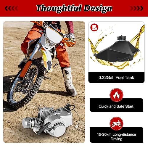 49CC 2-Stroke Bicycle Engine Kit - 1.9KW/3HP Motor with 0.32gal Tank for DIY Bike Conversion (Max 48km/h, Fits Beach Cruisers & Mountain Bikes) thumbnail 4