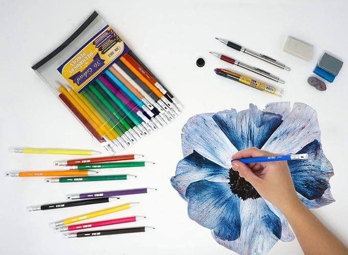 June Gold 36 Colored 2.0 mm Mechanical Pencils with 36 Unique Color Leads | Color Name is Printed on Each Pencil Barrel, Built in Rear Sharpener thumbnail 3