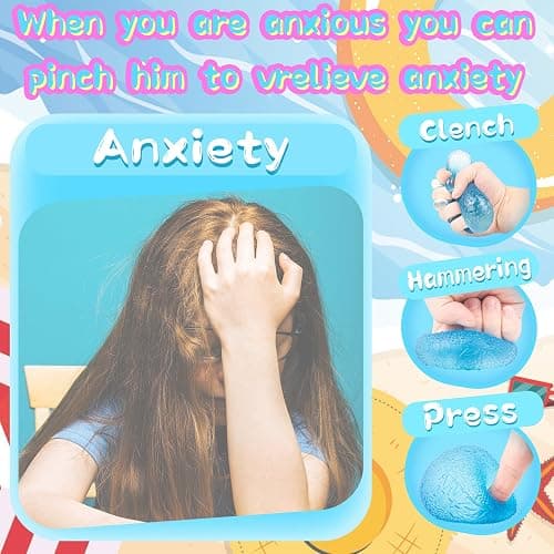 Squishy Stress Balls - Sensory Toys for Kids with Unique Needs - Fosters Creativity, Focus, and Fun - Great for Classrooms, Home, and Playtime (Blue Ellipsoid) thumbnail 5