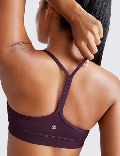 CRZ YOGA Butterluxe Y Back Sports Bras for Women - Padded Racerback Low Impact Spaghetti Thin Strap Workout Yoga Top thumbnail 4