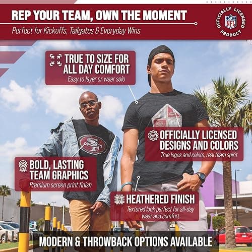Team Fan Apparel NFL Modern Throwback T-Shirt - Cotton & Polyester Short Sleeve Adult Sports Tee thumbnail 5