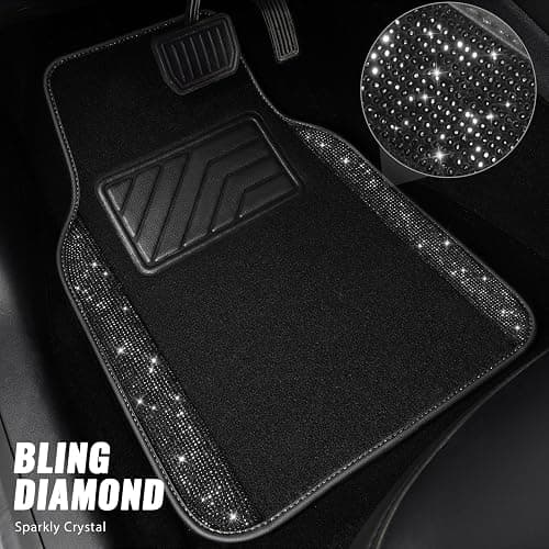 Bling diamond car floor mats 4pcs thumbnail 2
