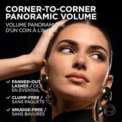 L’Oréal Paris Voluminous Panorama Mascara, Volumizing and Lengthening Mascara, Washable Longwear and Smudge Resistant Make Up, Blackest Black, 0.33 Fl Oz thumbnail 8