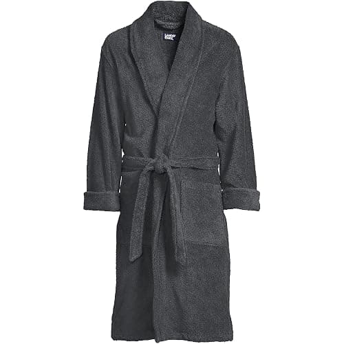 Lands' End Men's Full-Length Turkish Cotton Terry Bathrobe – 55" Length | Plush, Absorbent, 2 Pockets, Spa Comfort thumbnail 3