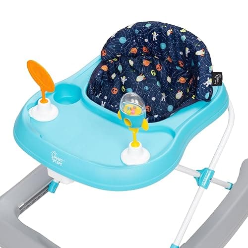 Smart Steps Trend Activity Walker and Entertainer with Removeable Toys, Large Tray, Cup Holder, Adjustable Height and Flat Fold Frame for Storage, Ages 6 Months +, Space Walk Navy thumbnail 5