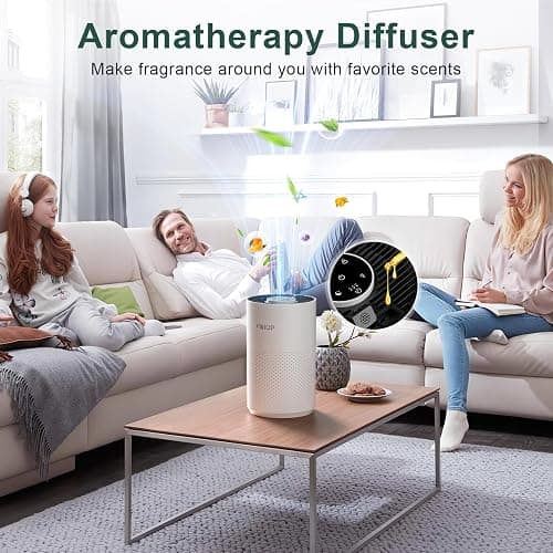 Air Purifiers for Bedroom Home up to 1000 ft², Vniup H14 True HEPA Room Air Purifiers for Bedroom, with Fragrance Function Sleep Mode& Light Mode Air Cleaner for Pet Dander Odor Dust Smoke thumbnail 2