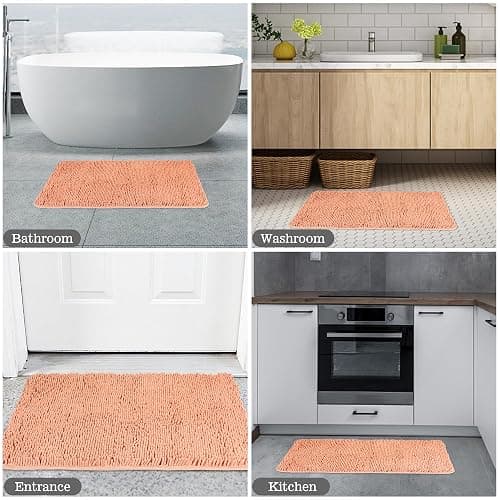 Yeaban Dusty Pink Bathroom Rugs 17"x24",Chenille Bath Mats,Absorbent and Washable Bath Rug Non-Slip, Extra Soft Rugs for Bathroom Floor,Tub,Shower and Sink thumbnail 5
