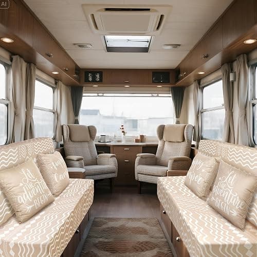 HunnmingRe 6 Pcs Rv Dinette Cushion Covers Stretch Washable Rv Dinette Cushion Covers Camper Accessories for Camper Car Bench, 2 Pillowcase, 2 Backrest and 2 Bench Replacement(Boho) thumbnail 2
