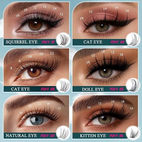 Vasa Muse Premium Lash Clusters Kit - 10-16mm Wispy Natural & Fairy Spiky WideSpan Individual Eyelash Clusters 0.05mm Ultra-thin Invisible band Eyelash Extension Kit with Bond Seal for Starter DIY thumbnail 4