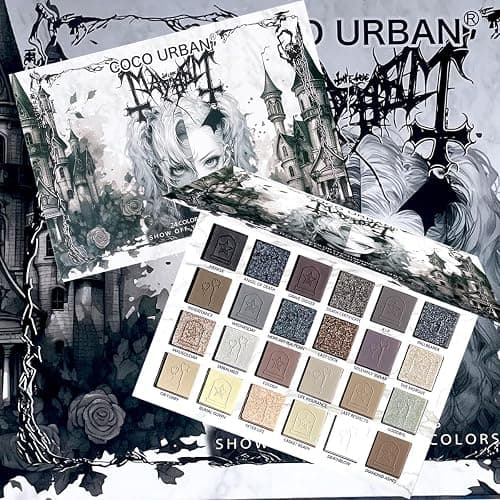 Katiluxiya 24Colors Black Grey Smokey Eyeshadow Palette, Matte Black Smoky Eye Shadow Palette, Shimmer High Pigmented Basic Black White Gray Shade Eye Black Makeup for Halloween. (24, Colors) thumbnail 5
