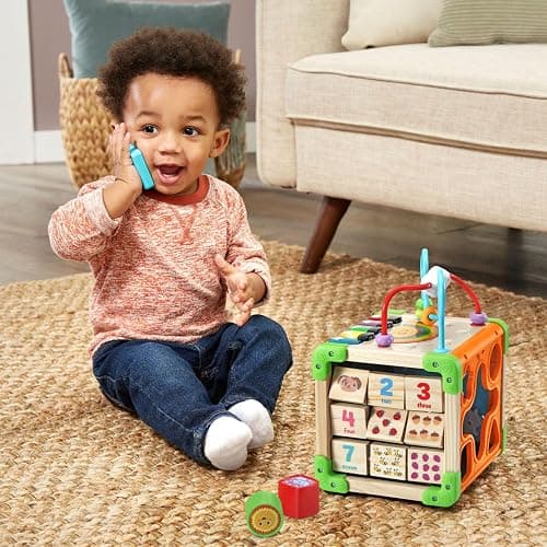 LeapFrog Touch and Learn Electronic Musical Light-Up Wooden Activity Cube Toy, Animal Themed, Ages 1 and Up thumbnail 2