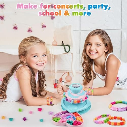 DPAPDI Pop Style Bracelet Making Kit for Girls, 192 Beads Jewelry Maker with No-Knot Design & Carry Case, Creative Arts Crafts Gift for Kids Ages 6 7 8 9 10 11 12 thumbnail 7