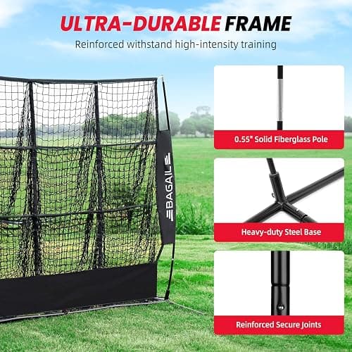 BAGAIL Football Throwing Net - 5 or 9 Target Pockets, Easy Setup, Heavy-Duty - Portable QB Accuracy Trainer, Fun Target Practice Net for Football with Carry Bag thumbnail 3
