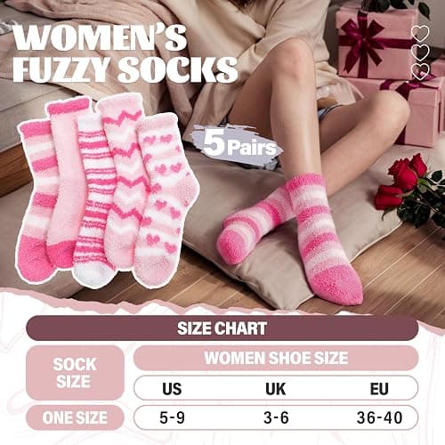 Anlisim Fuzzy Socks for Women, Soft Comfy Cozy Fluffy Thick Winter Warm Fleece Slipper Socks thumbnail 4
