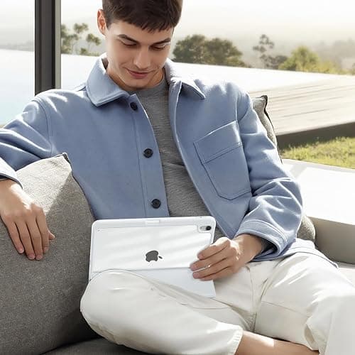 Wenlaty for iPad Air 11 inch Case M4/M3/M2, for iPad Air 5th/4th Gen, White | for iPad 11/10.9 inch with Pencil Holder, Slim Shockproof Cover with Clear Back Shell, Soft TPU, Auto Sleep/Wake thumbnail 9
