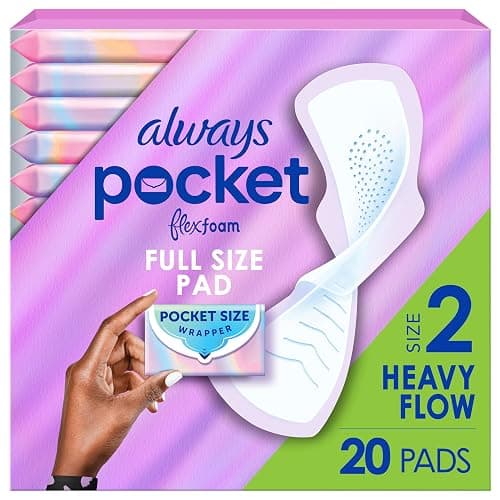 Always Pocket Flexfoam Pads, Size 2, Heavy, with Wings, 20 Count - Image 1