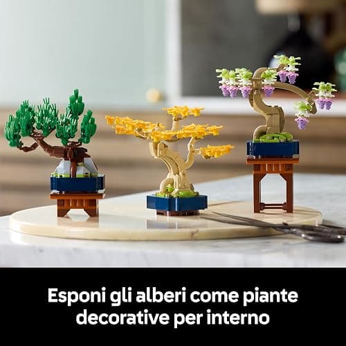 LEGO Botanicals Mini Bonsai - Piante Artificiali di Gingko, Pino Nero, Glicine e 2 Espositori - Kit di Modellismo Fai Da Te - Decorazione per la Casa - Idea Regalo per Adulti - 10373 thumbnail 7