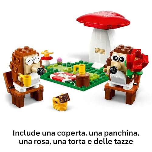 LEGO l'Appuntamento Romantico dei Ricci, Giochi Creativi per Bambini e Bambine da 8 Anni in su, con 2 Animali Giocattolo, un Fungo e una Base a Forma di Cuore, Idea Regalo di Compleanno 40711 thumbnail 6