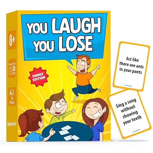 BRAVEBUG You Laugh You Lose Game - Funny Charades Kids Games - Board Games for Kids & Teens - Try Not to Laugh Challenge - Sleepover Party Supplies for Girls, Birthday Game for Family, Kids & Girls - Image 1