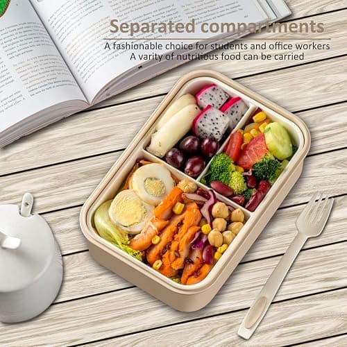 LOVINA Bento Box for Adults and Kids - 1400ML Portable, Lightweight, Easy to Carry Meal Holder with Spoon & Fork, Durable, Leak-Proof, BPA-Free and Food-Safe Materials thumbnail 6